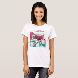 Kerst van warme chocolade en snoepsuikerriet t-shirt