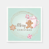 Kerst van warme chocolademelk Napkins Servet (Voorkant)