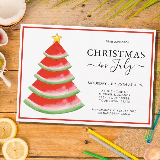 Kerst van watermeloenen in juli kaart