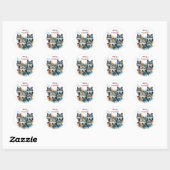 Kerst van Wolf Family Customize Ronde Sticker (Vel)