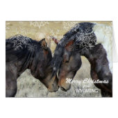 Kerst van Wyoming Wild Horses Christmas Kaart (Voorkant Horizontaal)