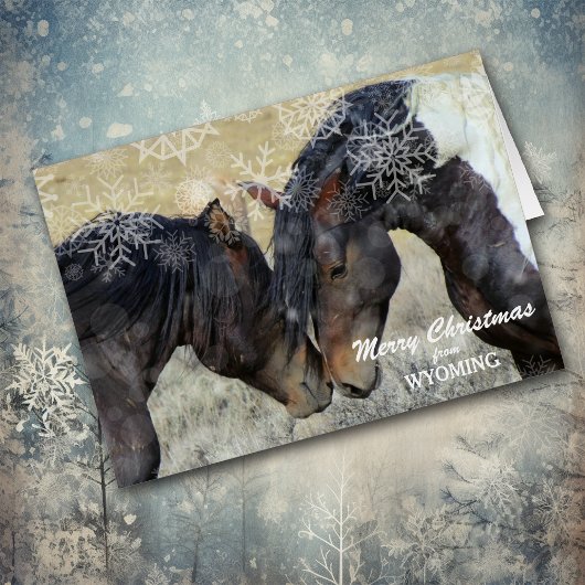 Kerst van Wyoming Wild Horses Christmas Kaart