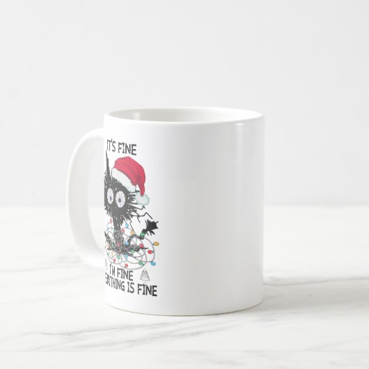 Kerst van zwarte katten Het is goed dat ik alles g Koffiemok (Voorkant links)