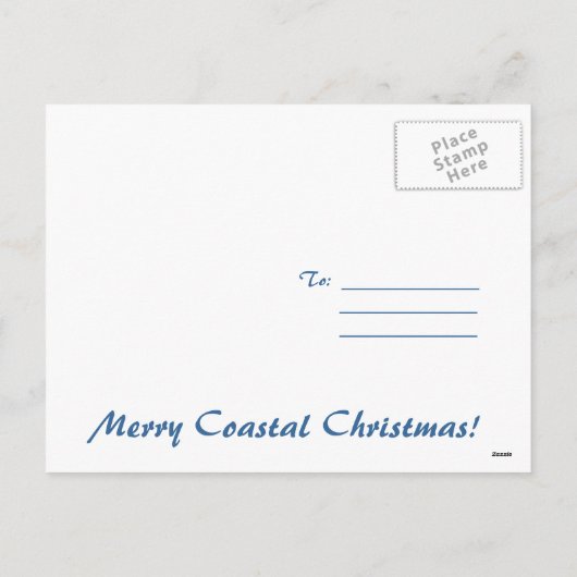 Kerst vanaf de kust feestdagenkaart (Achterkant)