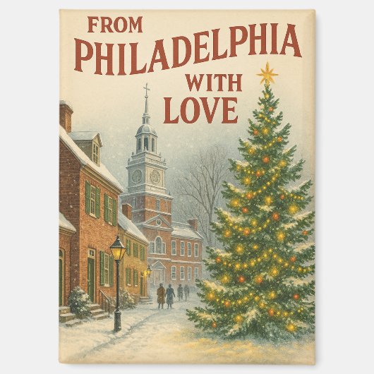 Kerst vanuit Philadelphia met liefde Magneet (Voorkant)