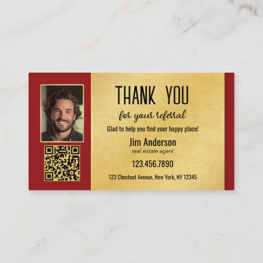 Kerst Vastgoed QR Code Referral Kaart (Achterkant)