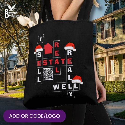 KERST Vastgoed VERKOOPT ERG GOED QR Makelaar Tote Bag