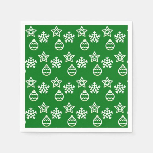 Kerst Vector Patroon op Groen Servet (Voorkant)