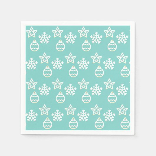 Kerst Vector Patroon op Lichtblauw Servet (Voorkant)