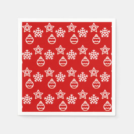 Kerst Vector Patroon op Rood Servet