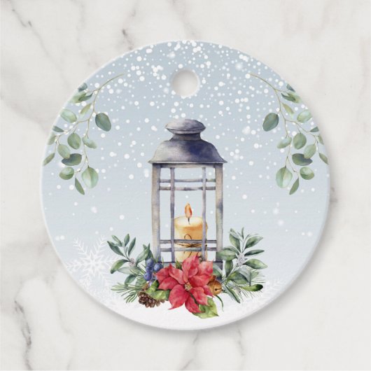 Kerst Veertigdagentijd Eucalyptus verlaat Poinsett Bedankjes Labels (Voorkant)