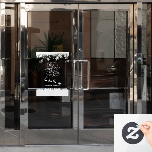 Kerst Venster Cling Home of retail Raamsticker (Kantoordeur)