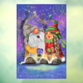 Kerst venster Cling met Gelukkige Gnomen Raamsticker (Vel 3)