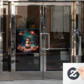 Kerst venster Cling Raamsticker (Kantoordeur)