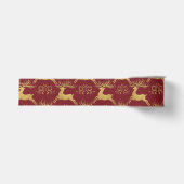 Kerst Verguld Rendier Rood Grosgrain Lint (Voorkant)
