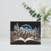 Kerst Verhalenboek Sneeuw-Wereldbol Village Feestdagenkaart (Staand voorkant)