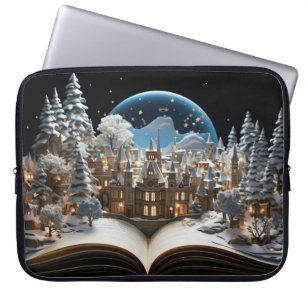 Kerst Verhalenboek Sneeuw-Wereldbol Village Laptop Sleeve