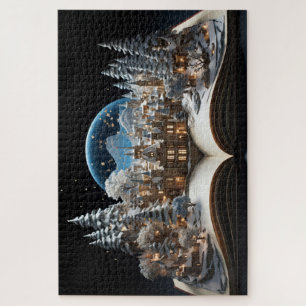 Kerst Verhalenboek Sneeuw-Wereldbol Village Legpuzzel