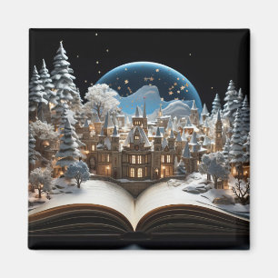 Kerst Verhalenboek Sneeuw-Wereldbol Village Magneet