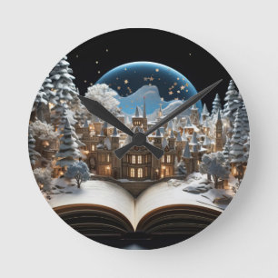 Kerst Verhalenboek Sneeuw-Wereldbol Village Ronde Klok