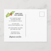 Kerst Verhuisfeest Flamingo Nieuw Thuis Aankondigingskaart (Achterkant)