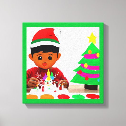 Kerst Verjaardag 4 Canvas Afdruk (Voorkant)