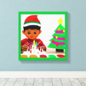Kerst Verjaardag 4 Canvas Afdruk (Insitu (Houten vloer))
