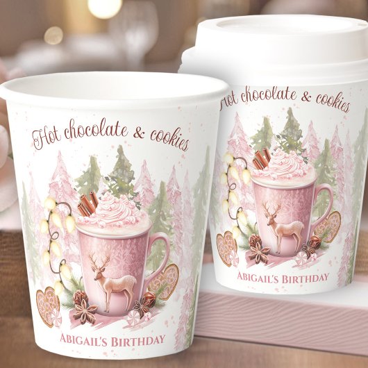 Kerst Verjaardag Hot Chocolate Mok Papier Cups Papieren Bekers