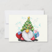 Kerst Verjaardag Kaart Schattige Gnome met Gift (Achterkant)