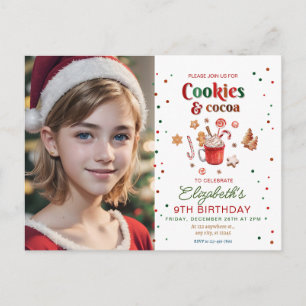 Kerst verjaardags koekjes en cacaofestiviteiten briefkaart