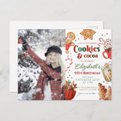 Kerst verjaardags koekjes en cacaofestiviteiten  briefkaart (Voorkant / Achterkant)