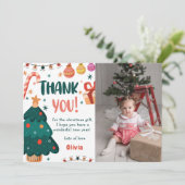 Kerst Verjaardagsfeest Dank Je Kaart Foto (Staand voorkant)