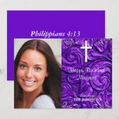 Kerst verjaardagsfeestje foto Ik kan alle dingen Kaart (Voorkant / Achterkant)