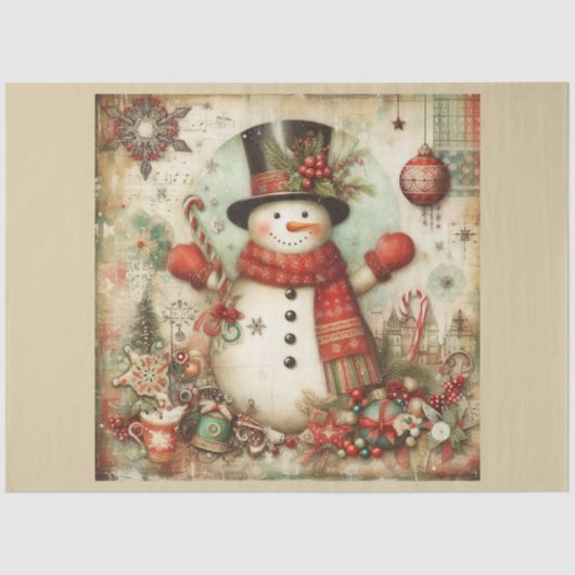 Kerst verleden ontwerp serie 14 tissuepapier (Voorkant)