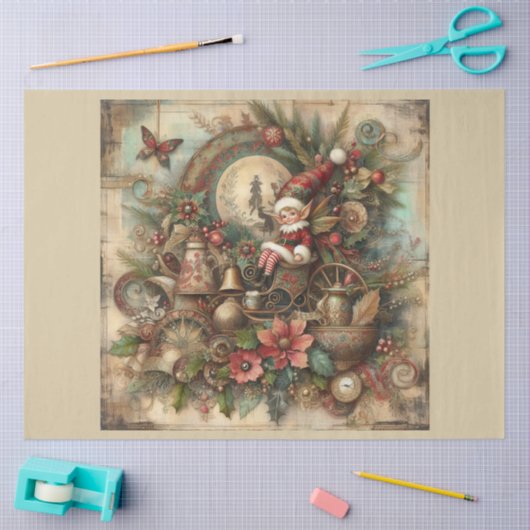 Kerst verleden ontwerp serie 17 tissuepapier (Craft)