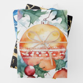 Kerst Verpakking Papier Flat Sheet Set van 3 Inpakpapier Vel (In situ)