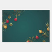 Kerst verpakkings papier plat vel set van 3 (Voorkant)