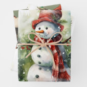 Kerst verpakkings papier plat vel set van 3 (In situ)