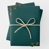 Kerst verpakkings papier plat vel set van 3