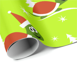 Kerst verpakkings papier voor kinderen Santa Turtl