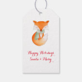 Kerst Verpakt omhoog vos kunst cadeau label Cadeaulabel (Achterkant)