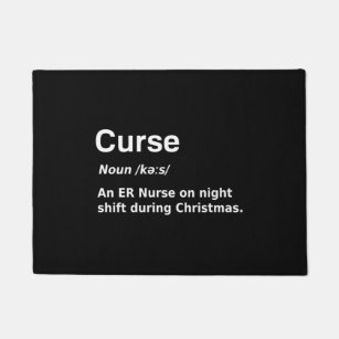 Kerst Verpleegster Curse Definitie Grappig Deurmat