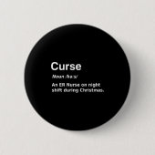 Kerst Verpleegster Curse Definitie Grappig Ronde Button 5,7 Cm (Voorkant)