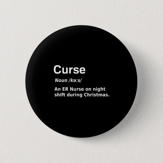 Kerst Verpleegster Curse Definitie Grappig Ronde Button 5,7 Cm (Voorkant)