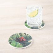 Kerst versierde cactus zandsteen onderzetter (Zijkant)