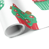 Kerst versierde cupcakes patroon cadeaupapier (Rol Hoek)