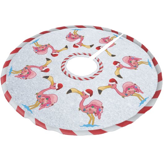 Kerst versierde flamingo boomrok kerstboom rok (Gekanteld)