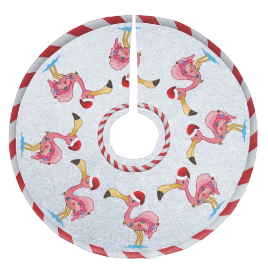 Kerst versierde flamingo boomrok kerstboom rok (Voorkant)