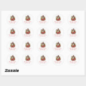 Kerst Versierde Lantaarn Prettig Kerstfeest Ronde Sticker (Vel)