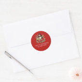 Kerst Versierde Lantaarn Prettig Kerstfeest Ronde Sticker (Envelop)